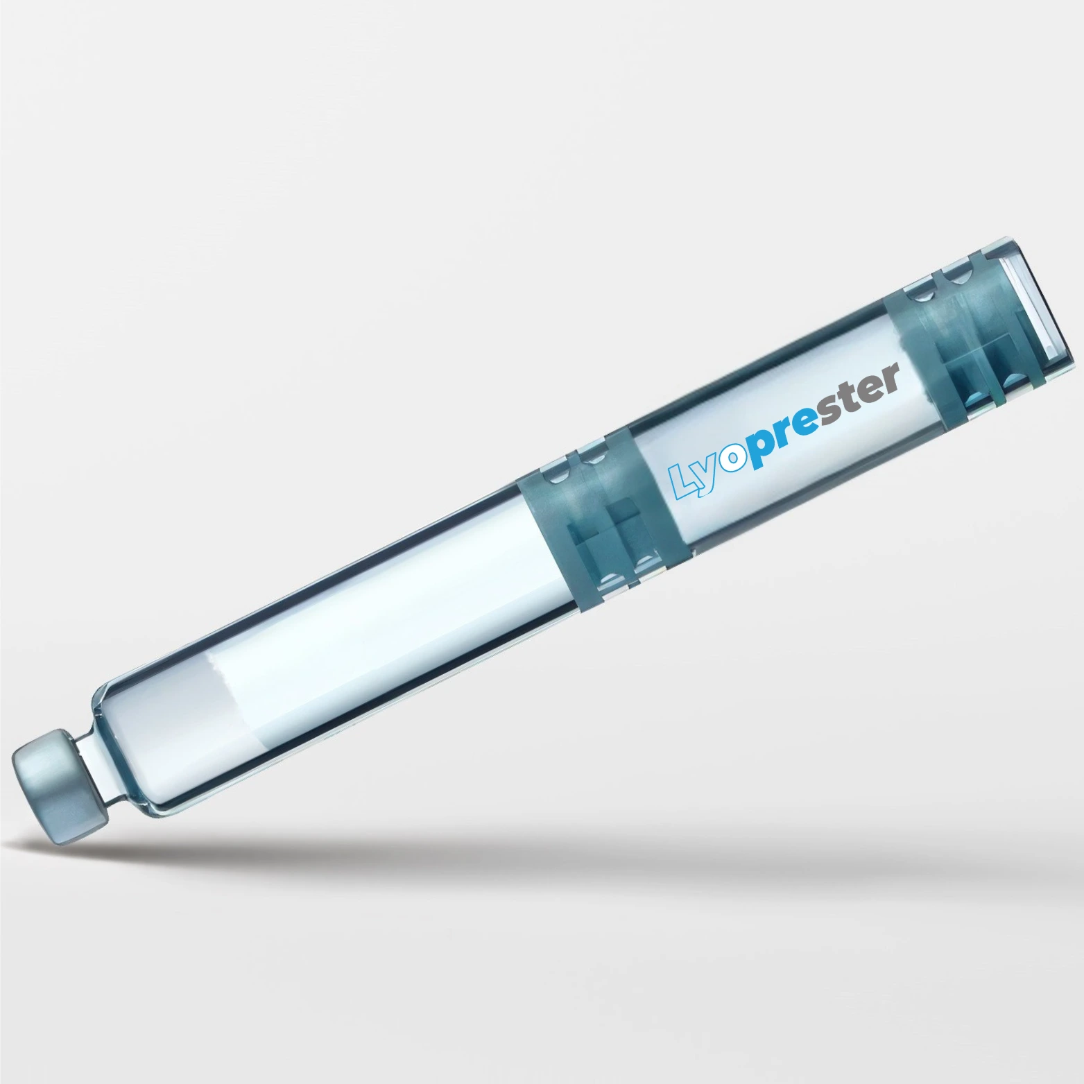Dual chamber cartridge — the Lyoprester: vacuum-sealed, argon-locked, levitating lyophilization, zero air bubbles